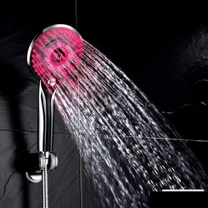 Pommeaux de douche de salle de bains Tête LED Pulvérisateur de contrôle de température numérique 3 Mode de pulvérisation Filtre d'économie d'eau Outil domestique 221201 Drop Deliver Dheg5