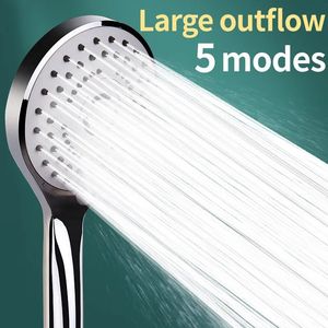 Cabezales de ducha de baño Paquete de mano presurizado Accesorios Boquilla Salida de agua grande 5 modelos Adaptación universal Ahorre 231117