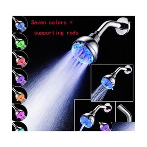 Pommeaux De Douche De Salle De Bains Arrosage Contrôle De La Température Anticorrosion Installation Facile Changement De Couleur Uv Réglable Water1 Drop Delivery Hom Dh4Je