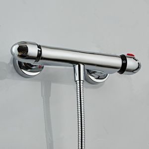 Ensembles de douche de salle de bain mitigeur robinet thermostatique en laiton BathShower Suite contrôle de la température robinets chromés de pluie