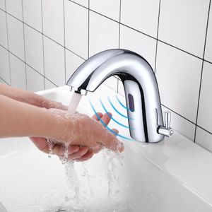 Grifos de lavabo de baño Aquaterior Sensor automático Grifo Electrónico Sin contacto Manos libres Mezclador frío para montaje inferior