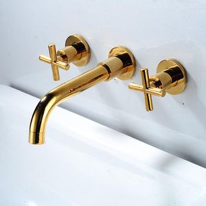 Robinets d'évier de salle de bains arrivée robinet mitigeur de lavabo mural robinet à double poignée douche robinets d'eau froide pour accessoires de quincaillerie