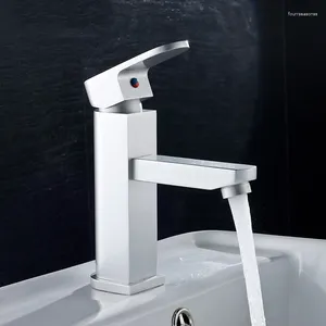 Robinets de lavabo de salle de bain robinet de bassin à trou unique classique élégant espace en aluminium froid et mélangeur à eau