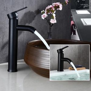 Grifos de lavabo de baño Grifo de lavabo de acero inoxidable negro Lavabo antiguo europeo y cuencos fríos debajo del