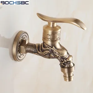 Grifos de lavabo de baño Bochsbc Europa Lavadora tallada Talladora Talladora Antigua Taucet de ducha de ducha Vintage Tapón de pared de latón Vintage