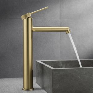 Robinets d'évier de salle de bains Design robinet en laiton de luxe, robinet mitigeur de lavabo froid, grande poignée à un trou de bonne qualité