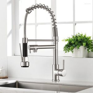 Grifos para lavabo de baño, grifo extraíble con rotación de 360 grados, grifo de agua para cocina, mezclador monomando, salida de latón