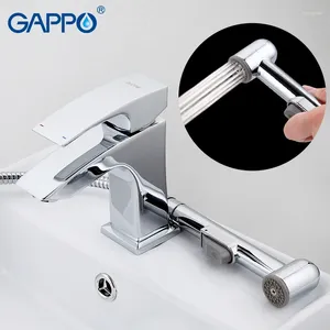 Robinets de lavabo de salle de bain Gappo Top Deck Mounted Basin Robinet mélangeur Torneira Cold Water Tap Grifo in Hand Shower Set G1207