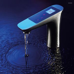 Robinets de lavabo de salle de bain JMKWS Robinet de bassin à affichage numérique LCD monté sur le pont Robinet de lavabo thermostatique à écran tactile Lavabo en laiton chromé
