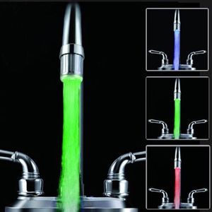 Robinets d'évier de salle de bains LED robinet d'eau lumière robinet Intelligent coloré lueur pomme de douche cuisine couleur buse pas de batterie 2502