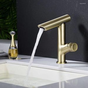 Grifos para lavabo de baño, grifo monomando para recipiente, grifo mezclador para lavabo con montaje en cubierta de 1 orificio, latón cromado/oro cepillado/gris/negro