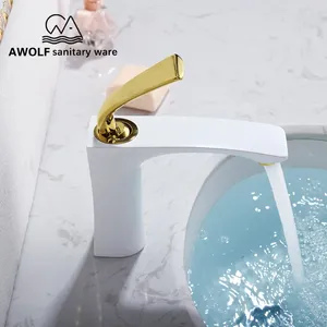 Robinets de lavabo de salle de bain robinets de bassin en laiton massif noir chromé chromé modren moderne froid mélangeur d'eau ml8078