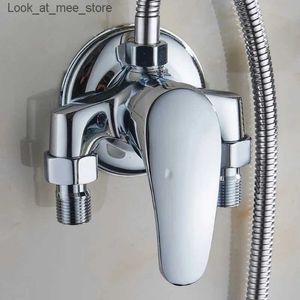 Grifos para lavabo de baño Grifo mezclador para ducha de baño universal Instalación en cubierta Válvula cromada Reemplazo de mezcla en frío y caliente de accesorios Q240301