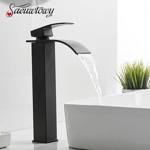 Rubinetti per lavabo da bagno Cascata Mobile per lavabo superiore nero con vernice nordica Foro singolo 221121