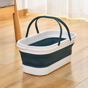 Bathroom Sinks Portable Mop Bucket Foldable Laundry Basket With Wheel Folding Water Basin Household Item For Washing Fishing Camping Basin 230710