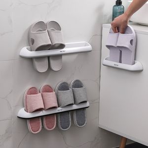 Soporte para zapatillas de baño, organizador de zapatos, puerta montada en la pared, almacenamiento colgante para el hogar, estante simple, montaje en pared moderno