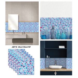 Bathroom Sticker Mosaic Self Adhesive Wallpaper Sticker DIY Waterproof Ceramic Tiles Stickers Home Decor Kitchen Toilet Wall Paper V3