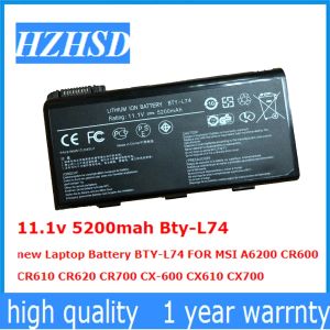 Batteries 11.1V 5200mAH BTYL74 Nouveau ordinateur portable BTYL74 pour MSI A6200 CR600 CR610 CR620 CR700 CX600 CX610 CX700