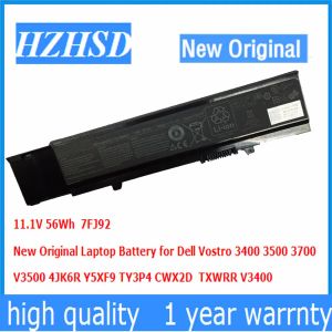 Batteries 11.1V 56Wh 7FJ92 Nouvelle batterie d'ordinateur portable d'origine pour Dell Vostro 3400 3500 3700 V3400 V3500 4JK6R Y5XF9 TY3P4 CWX2D TXWRR