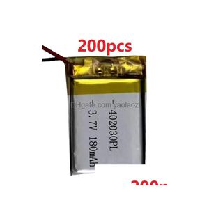 Batteries 3.7V Li Polymère Batterie 402030 Capacité réelle 180mAh Lithium avec panneau de protection pour jouets Mp5 Mini haut-parleur Drop Delivery Ele Dhzbo