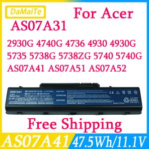 Batteries AS07A31 AS07A71 Batterie d'ordinateur portable pour Acer Aspire 2930 2930G 4710 4720 4740G 4736 4930 4930G 5735 5738G 5738ZG 5740 5740G AS07A41