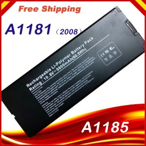 Batteries Black A1185 Batterie d'ordinateur portable pour Apple MacBook 13 