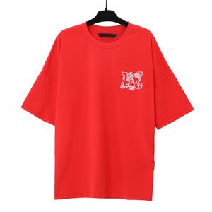 Batwing Lettres imprimées Hip Hop T-shirt Men Femmes Red Coton Tee Shirts Unisexe Vêtements