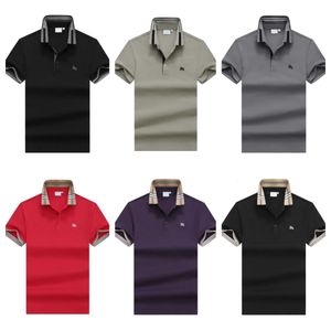 bb Polo homme avec revers brodé couleur unie rayé T-shirt à manches courtes Un polo confortable, doux et respirant pour l'étéM-XXXL