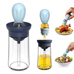 BBQ Grills Kitchen Silicone Oil Bottle Portable Sauce Seasoning Tool Cooking Baking Quantitative Brush Dispenser Universal Accessories 230706