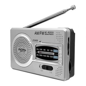 BC-R2033 AM Radio FM Antena telescópica Banda completa Receptor de radio portátil de 2 bandas Retro World Pocket Player para personas mayores Salida de auriculares de 3,5 mm