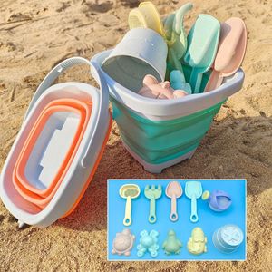 Sable de sable de plage jeu d'eau pliante seau jouets d'été pour enfants