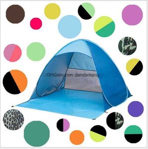 Tente de plage Pop Up Beach Tshelters Cabane rapide instantanée Abri solaire Meubles de jardin pliants Camping en plein air jouant à la maison de pelouse