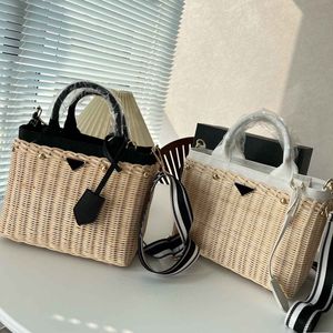 Beach totes bag 2024designer advanced straw woven tote summer sunshine holiday shopping bags luxury crossbody shoulder handbag with strap