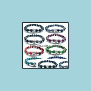 Perlé 10Pc / Set Vente En Gros 8Mm Pierre Précieuse Naturelle Cz Skl Bracelet Femmes Santé Indien Agate Pierre Perles Bracelet Pour Hommes Drop Del Dhtta