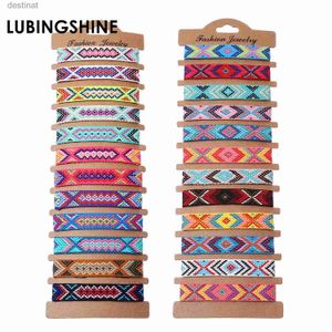 Con cuentas Boho 12 unids/set Multicolor bordado cadena tejida a mano pulsera de la amistad mujeres al por mayor nueva moda joyería hecha a mano PresentL24213