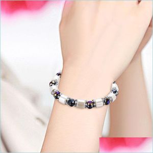 Bracelet de perles d'aimant magnétique cylindrique perlé pour hommes femmes bijoux de mode cadeau livraison directe Bracelets Dhuzw