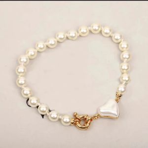 Bracelet en perles de cœur français pour femmes, marque de créateur, en or 18 carats, avec LOGO, bijoux en argent 925, cadeaux en gros