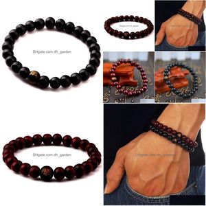 Mujeres de cuentas Mujeres de madera de madera Rappers Regalos de joyería Sándalo Budista Budista Buda Meditación Pulsera Pulsera Drop Dh7aq