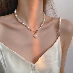 Beaded Necklaces Luxury Designer Pearl Heart Necklace Beaded Choker Necklace Penadnt Chain Necklace Valentines Day Bridesmaid Gift Boho Jewelry Z0323