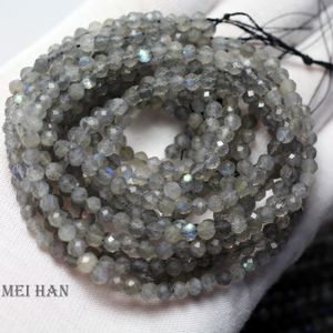 Colliers de perles Meihan 5 strandsset Charms 35mm Labradorite naturelle à facettes rondes en vrac Bads pour la conception de bijoux 230320
