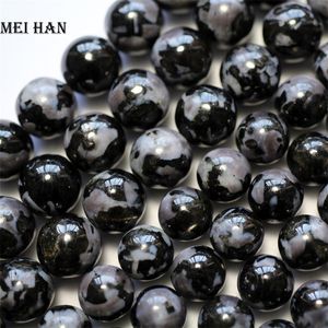 Collares de cuentas Meihan Natural 6 mm 8 mm 10 mm gabro perlas sueltas redondas lisas para la fabricación de joyas diseño moda piedra diy pulsera collar 230306