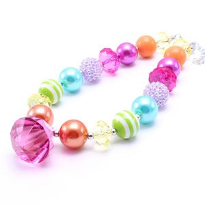 Collares con cuentas Mticolor Design Kid Chunky Necklace Colgante de diamante Bubblegum Bead Niños Joyería para niñas pequeñas Drop Delivery Dhyqz