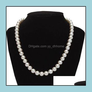 Collares con cuentas Colgantes Joyería 9-10 mm Collar de perlas blancas de agua dulce 18 pulgadas 925 Cierre de astilla Regalo para mujer Entrega de entrega 2021 9O4Fq