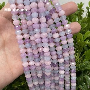 Colliers perlés En gros naturel 5*8mm aigue-marine lavande améthyste rose Quartz rondelle à facettes perles en vrac pour la fabrication de bijoux collier à faire soi-même 230306