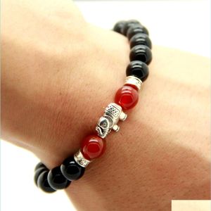 Perlé Nouveaux produits En gros Bonne Chance Antique Sier Plaqué Éléphant Yoga Méditation Lotus Bracelet Bijoux Fête Cadeau Drop Livraison Dhdzu