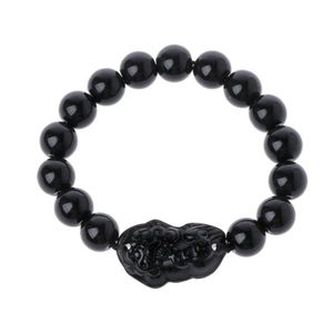 Perlé Obsidienne Pixiu Perles Bracelet Chinois Feng Shui Apporter De La Richesse Bonne Chance Gardien Uni Pierre Bracelet Hommes Femmes Bijoux Cadeau 8 Mm Dhsgj