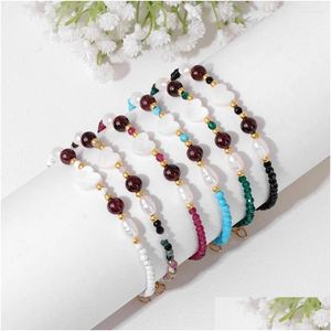 Brin de perles à la mode pierre naturelle Tourmalines spinelles perles Bracelets réglable couleur or chaîne femmes hommes bijoux faits à la main cadeaux Dr Otylq