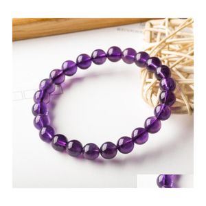 Hilos de cuentas de 8 mm forma de hilo de cuentas de 8 mm Glass amatista de la amatista de la piedra migas de cristal brazalete para hombre pulseras de mujer estiramiento otutx