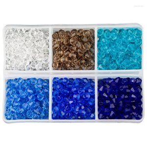 Brins de perles grand sac coloré 4mm toupie cristal perles verre entretoise en vrac Bracelet bijoux bricolage faisant des accessoires Lars22