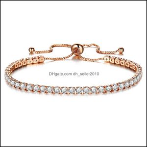 Bracelet en cristal étincelant de mode de brins de perles pour Lady Gold Fl Drill Single Row Girls Birthday Gift Drop Delivery 2 Dhseller2010 Dh8Da